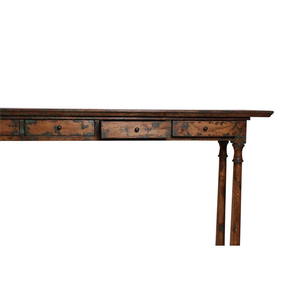 Long narrow online table with drawers